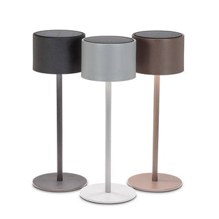 Classic Solar LED Outdoor Table Lamp-Brown-12"H - Clearance