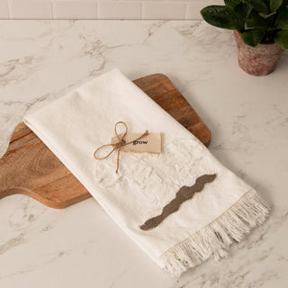 Tea Towels - Raggedy Mushrooms With Fabric Tag