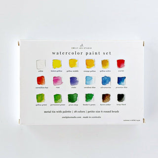 Watercolor paint set 18 colors with brush