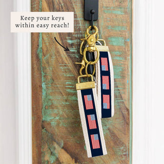 American Flag Color Block Keychain | Patriotic Keychain