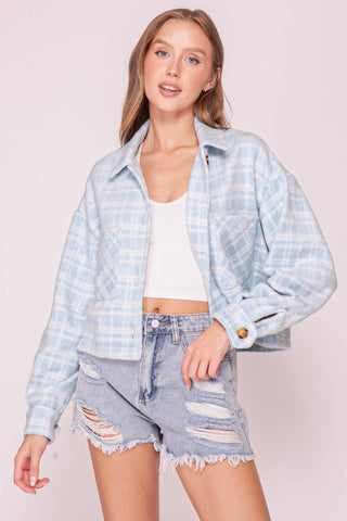 Plaid Button Front Shacket