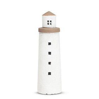 Medium White Lighthouse-9"H