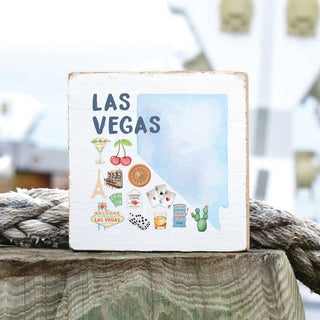 Las Vegas Nevada State Icons Block Sign