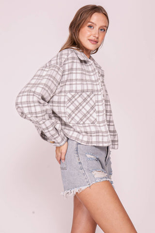Plaid Button Front Shacket