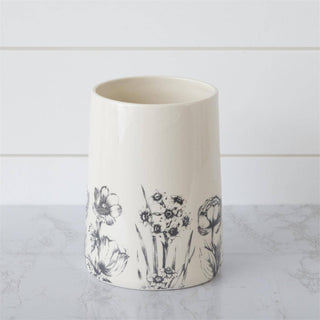 Black and White Botanical Utensil Crock (PC)