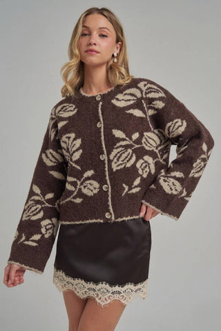 FLORAL BOTANICAL PATTERN INSPIRED  CARDIGAN_JLT00332-01