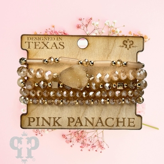 Five strand druzy bracelet set - LC