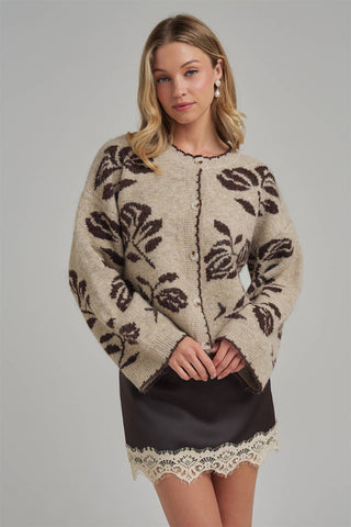 FLORAL BOTANICAL PATTERN INSPIRED  CARDIGAN_JLT00332-01