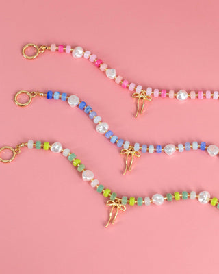 Pastel Crush Coquette Bead Pearl Toggle Bracelet