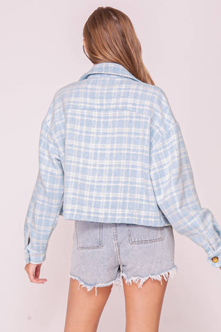 Plaid Button Front Shacket