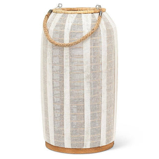 Tall Lantern with Jute Handle-Ivory
