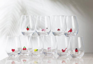 Lemon Icon Stemless Wine Glass-4.5"H(20oz)