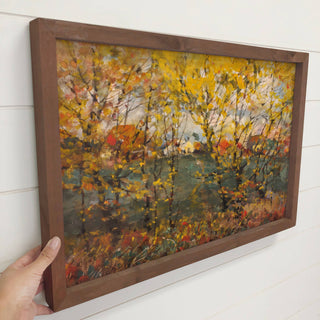 Fall Oaks - Framed Nature Art - Lake House Wall Décor