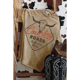 COUNTRY ROADS TAKE ME HOME MINERAL GRAPHIC TEE