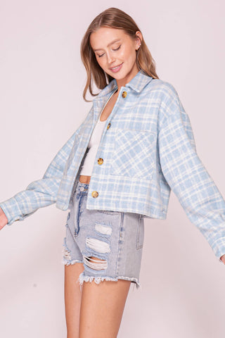 Plaid Button Front Shacket