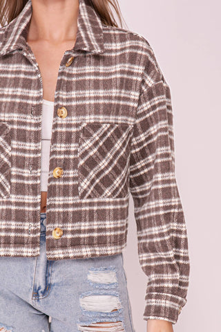 Plaid Button Front Shacket