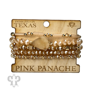 Five strand druzy bracelet set - LC