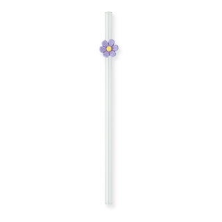 7pk Glass Straw Set - Asst Floral