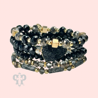 Five strand druzy bracelet set - LC