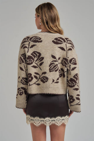 FLORAL BOTANICAL PATTERN INSPIRED  CARDIGAN_JLT00332-01