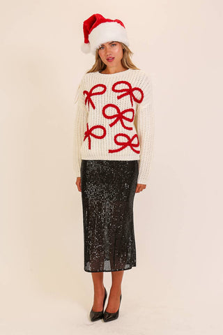 Coquette  Bow Christmas Sweater