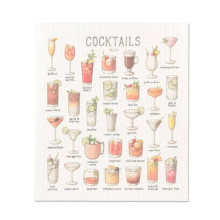 Cocktails Dishcloth-6.75x7.5"L
