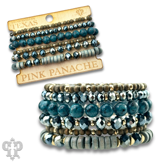 Artsy stone and clay bead bracelet