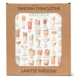 Cocktails Dishcloth-6.75x7.5"L