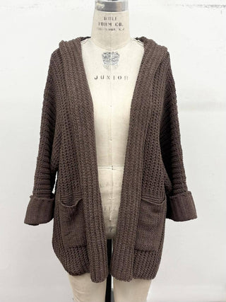 Chunky Knit Hooded Cardigan