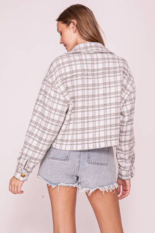 Plaid Button Front Shacket