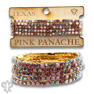 Prong set rhinestone bead bracelet