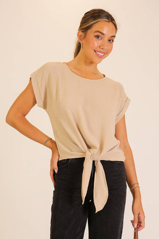 Tie-Front Airflow Top with Back Keyhole
