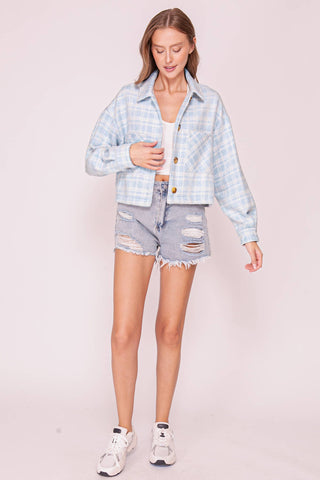 Plaid Button Front Shacket