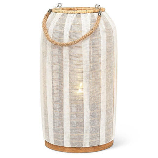 Tall Lantern with Jute Handle-Ivory