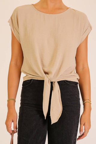 Tie-Front Airflow Top with Back Keyhole
