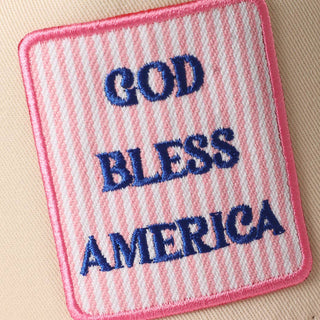 GOD BLESS AMERICA Embroidered Patch Two Tone Trucker Hat