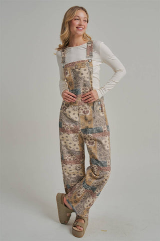 MIXED PRINT BOHO PATCHWORK OVERALL JUMPSUIT_JLB80013-10