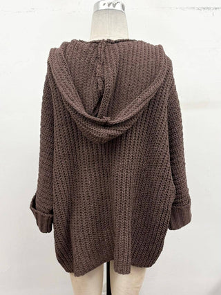 Chunky Knit Hooded Cardigan
