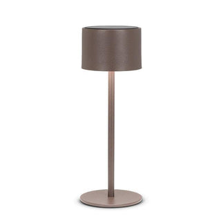 Classic Solar LED Outdoor Table Lamp-Brown-12"H - Clearance