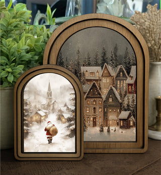 Village Santa Canvas Art