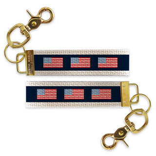 American Flag Color Block Keychain | Patriotic Keychain