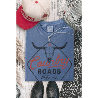COUNTRY ROADS TAKE ME HOME MINERAL GRAPHIC TEE