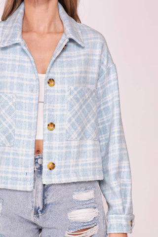 Plaid Button Front Shacket