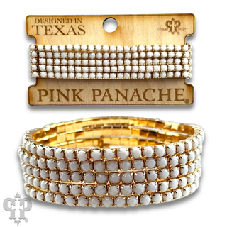 Prong set rhinestone bead bracelet