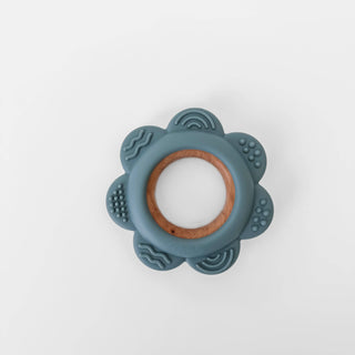 Garden Party Teether Collection - Silicone & Beechwood Flower