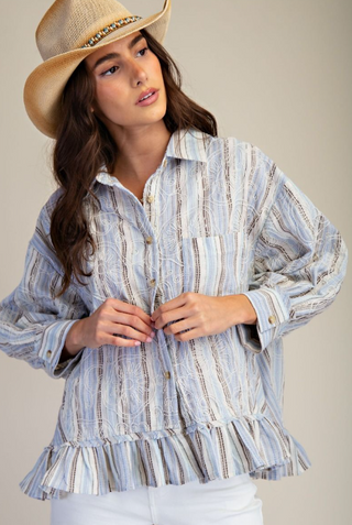 Easel Blue 3/4 Sleeve