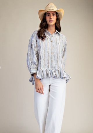 Easel Blue 3/4 Sleeve