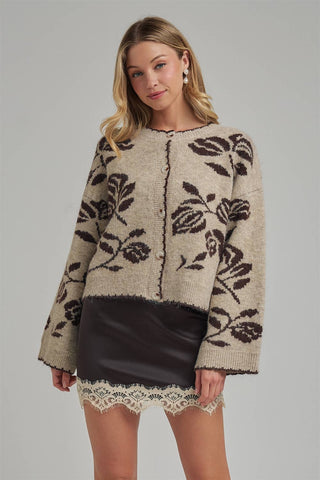 FLORAL BOTANICAL PATTERN INSPIRED  CARDIGAN_JLT00332-01