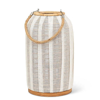 Tall Lantern with Jute Handle-Ivory