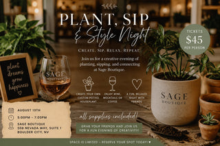 Plant, Sip, Style Night